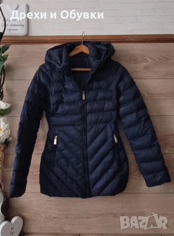 Тъмно синьо яке с качулка PINKO , снимка 4 - Якета - 51858101