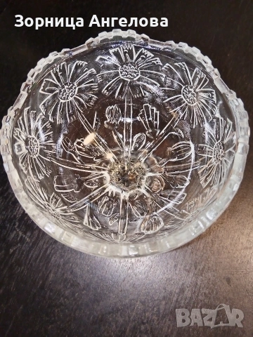 Стара Стъклена бонбониера. Размерите са на снимките. , снимка 3 - Други ценни предмети - 53663281