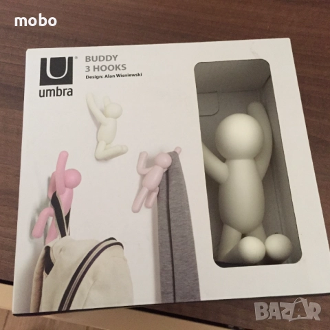 Закачалки  UMBRA - с форма на човечета - 3 броя, цвят бял,бледо розов и розов, снимка 2 - Закачалки - 51580432