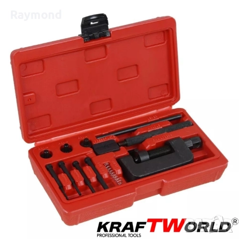 Комплект за разглобяване и занитване на вериги KraftWorld – универсален, #35–#630, снимка 6 - Други инструменти - 51465362