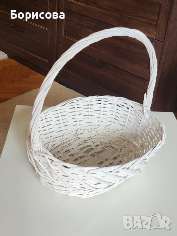 Плетени бели овални кошници , снимка 4 - Декорация за дома - 44971268