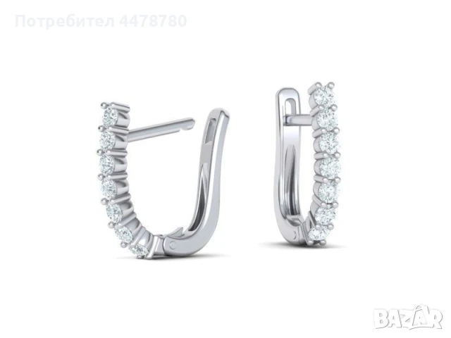 Обеци с 2мм VS Диаманти, снимка 8 - Обеци - 50720196