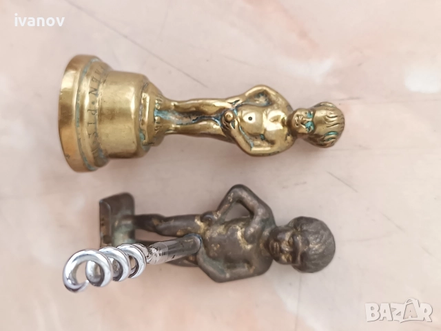 Лот бронзови фигурки - тирбушон и запушалка, снимка 6 - Колекции - 51779809