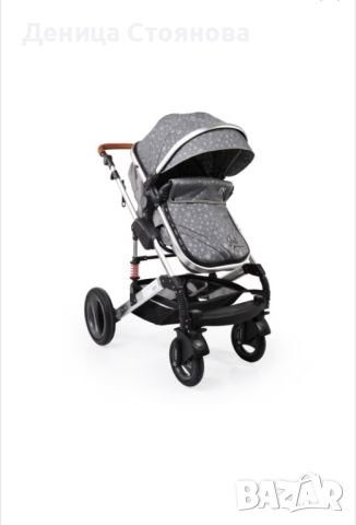 Комбинирана детска количка Moni, Gala, Premium Stars, сив, 0+, снимка 1 - Детски колички - 46201283