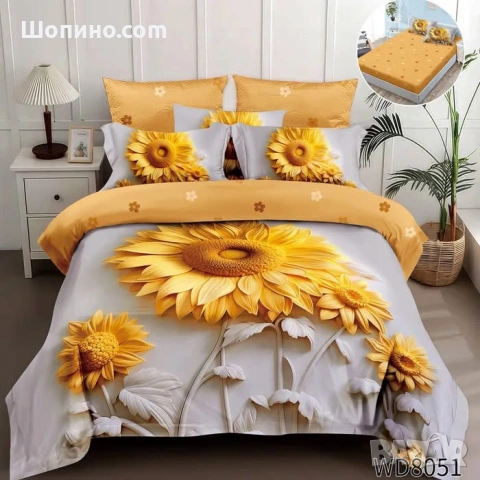 Флорален комплект с ластик, 100% памук  , снимка 14 - Спално бельо - 54111985