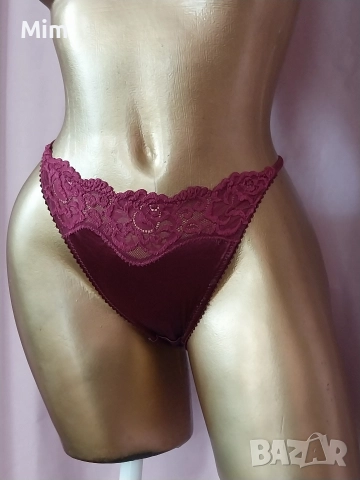 L/XXL Полупрашка от сатен и дантела в цвят бордо , снимка 7 - Бельо - 53002409