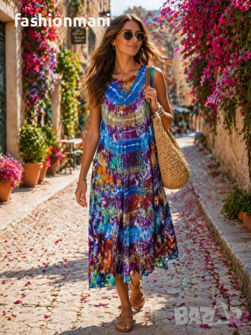 Индийски рокли 18 цвята - код 1398, снимка 2 - Рокли - 47355388