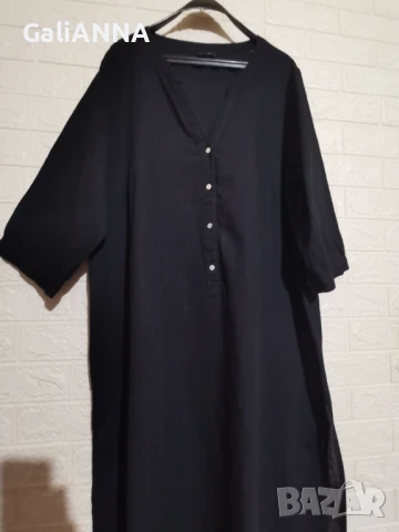 СТРАХОТНА РОКЛЯ ПАМУК И ЛЕН ZIZI 3XL-4XL, снимка 4 - Рокли - 51009900