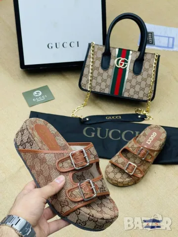 дамски чехли и чанта gucci , снимка 8 - Чанти - 46913760