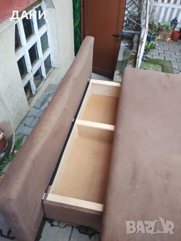 Разтегателен диван-легло, канапе с ракла.190/80/80.В разпънатo състояние ширината е 160 см, снимка 10 - Дивани и мека мебел - 52220700