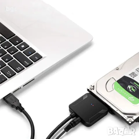 USB към 3.5" HDD Интерфейс Кабели (СЪС Вкл Зарядно) За връзка със старите 3.5" и 2.5" SATA дискове, снимка 6 - Кабели и адаптери - 48289843