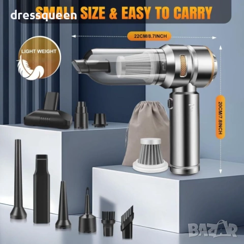 4612 Акумулаторна прахосмукачка 16000PA за професионално почистване на вашия автомобил, снимка 5 - Прахосмукачки - 53821863