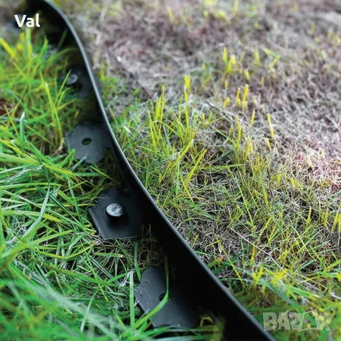 Комплект гъвкав градински бордюр 20м с 60 фиксиращи щифта, Височина 4см, Черен , снимка 12 - Други - 53796587