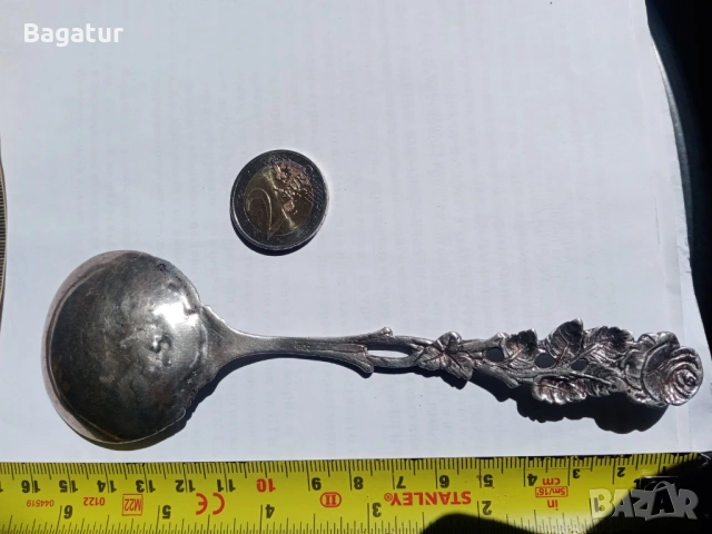 Стара сребърна лъжица немска голяма, за сладолед, снимка 8 - Антикварни и старинни предмети - 54126282