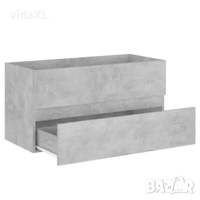 vidaXL Долен шкаф за мивка, бетонно сив, 90x38,5x45см, инженерно дърво(SKU:804759), снимка 3 - Мивки - 49135808