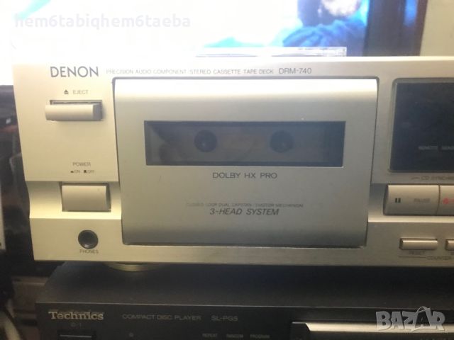 До 12-ти - 210 лв.Златист триглав дек Denon DRM 740 ; 3 мотора, двоен капщан., снимка 3 - Декове - 46172520