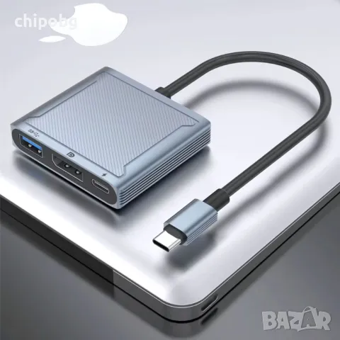 Преходник DeTech, USB-C - DP 8K 60HZ, снимка 1 - Други - 47568215