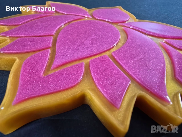 Поставка за чаши от епоксидна смола - Цвете Лотус, снимка 4 - Декорация за дома - 53878177