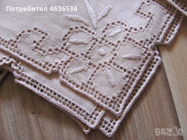 Ръчно изработени салфетки ,лен , бродерия,шопски мотиви, снимка 4 - Антикварни и старинни предмети - 53258595