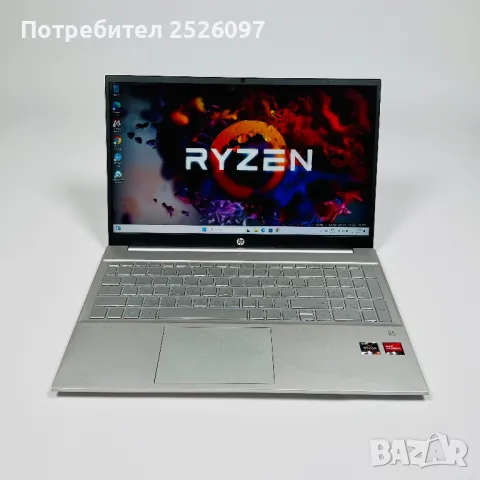 HP Pavilion 15/FHD IPS/Ryzen 3 5300U/12GB DDR4/256GB NVMe/Подсветка, снимка 2 - Лаптопи за работа - 48831227