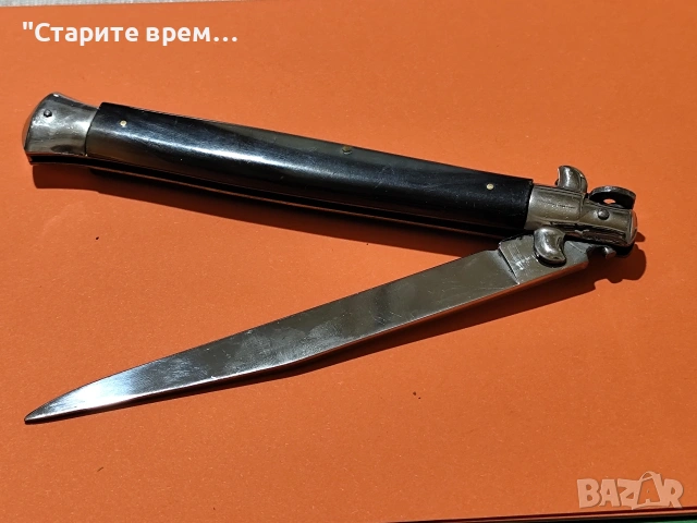 Сгъваем Нож Полуавтоматичен  Биволски Чирени, снимка 4 - Ножове - 54047944