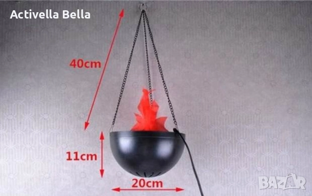 Декоративна окачена електрическа камина с реалистичен LED пламък, снимка 4 - Декорация за дома - 52545844