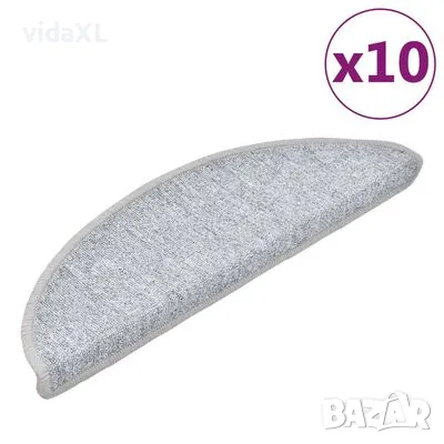 vidaXL Стелки за стъпала, 10 бр, 56x17x3 см, светлосиви（SKU:149741）, снимка 2 - Други - 48677628