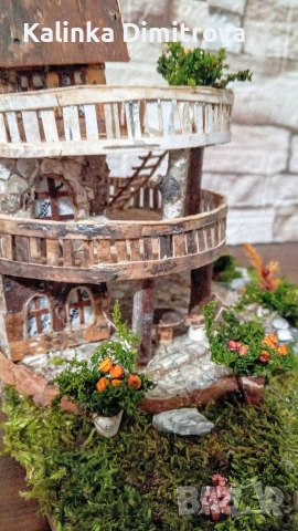 Къща с цветя на три нива-ръчна изработка., снимка 11 - Декорация за дома - 53055284