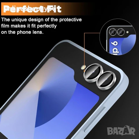 Стъклен Протектор за Камера Тип Рингове за Samsung Galaxy Z Flip7 FE, снимка 4 - Фолия, протектори - 51368696