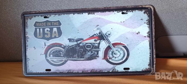 Made In The USA Motorcycle-метална табелa-тип регистрационен номер, снимка 3 - Аксесоари и консумативи - 45795003