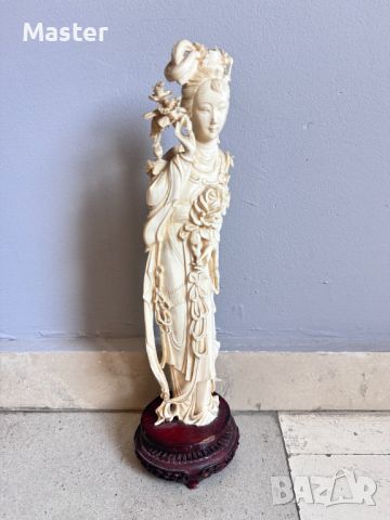 Фигура на Китайска принцеса от слонова кост, династия Цин, снимка 4 - Антикварни и старинни предмети - 45268378