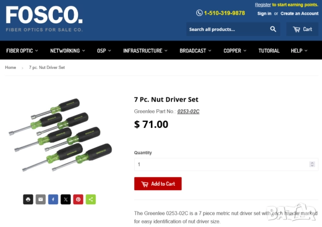 Оригинал GREENLEE К-т Американски ОТВЕРТКИ 5-5,5-6-7-8-9-10 мм Отвертка Глух КЛЮЧ Вложки USA БАРТЕР, снимка 7 - Отвертки - 52973758