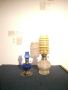 Оригинална миниатюрна маслена лампа от кобалтово синьо стъкло, снимка 3