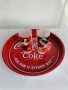 Coca-Cola , Кока Кола, метална табла , поднос с две чаши , снимка 1