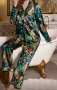 ДАМСКА ПИЖАМА ОТ САТЕН С ЕКЗОТИЧЕН ПРИНТ, снимка 4