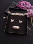 Обеци, гривна и пръстен с пеперуди, снимка 1 - Бижутерийни комплекти - 45686038