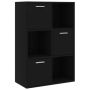 vidaXL Шкаф за съхранение, черен, 60x29,5x90 см, ПДЧ