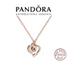 Сребърно колие 925 PANDORA Rose Gold Snake Heart, снимка 1