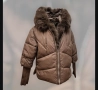 Елегантно зимно яке в цвят "Шоколад" с богат пух, снимка 3