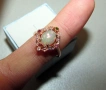 925 сребърен пръстен с розово злато и много красив цветен етиопски опал, снимка 5