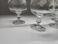 Кристални чаши за коняк/бренди Bohemia. Златен, плътен кант и гравюра с гроздов декор, снимка 4