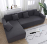 Еластичен калъф за диван "Комфорт", тъмно сиво, снимка 3