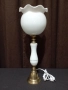 Комплект от две порцеланови лампи с бели стъклени абажури, снимка 2