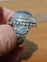 Огромен старинен  солиден сребърнен пръстен с голям камък ахат за ценители , снимка 3
