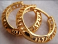 Ажурни обеци халки от 9к попълнено злато 15 лв., снимка 2
