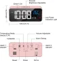 Цифров будилник с голям LED дисплей / Настолен часовник с 13 музикални тона, снимка 2