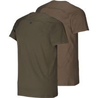 Комплект от две тениски Harkila - Logo, в цвят Willow green/Slate brown, снимка 2 - Екипировка - 45337575