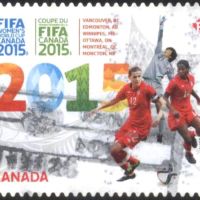 Клеймована марка Спорт Футбол FIFA 2015 от Канада, снимка 1 - Филателия - 45775954