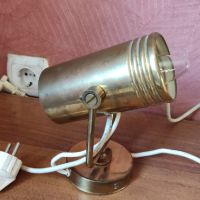 Винтидж настолна лампа от месинг с подвижно рамо, снимка 1 - Настолни лампи - 45180676