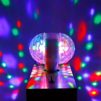 Диско LED лампа, въртяща се крушка - автоматично въртене с кристални топки, снимка 8 - Лед осветление - 45638985